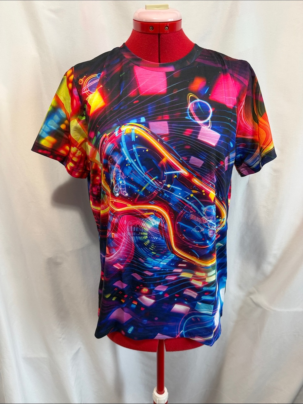 Neon Abstract Graphic Kids Short Sleeve Tee - Multi